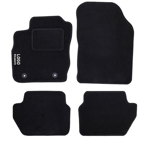 Tappetini Auto Compatibili Per Ecosport | Tappeti Sagomati | In Moquette Nera | Logo Ricamato Battitacco E 2 Clip Di Fissaggio | Accessori Interni - Foto 1