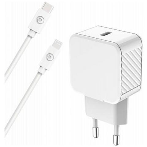 Caricabatterie 25w Power Delivery + Cavo Rinforzato Usb C /usb C, Bianco - Foto 1