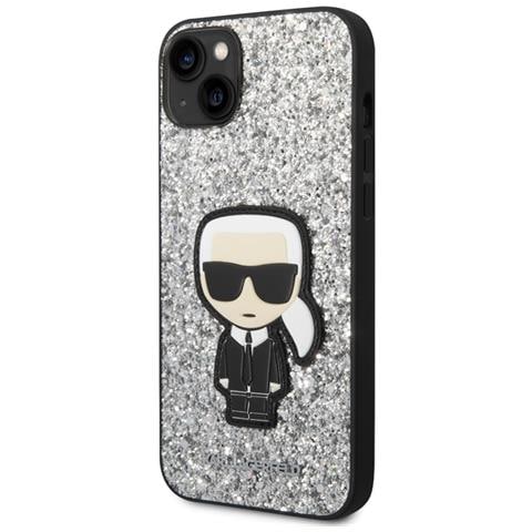 Cover Per Iphone 14 Glitter Flakes Ikonik, Argento - Foto 1