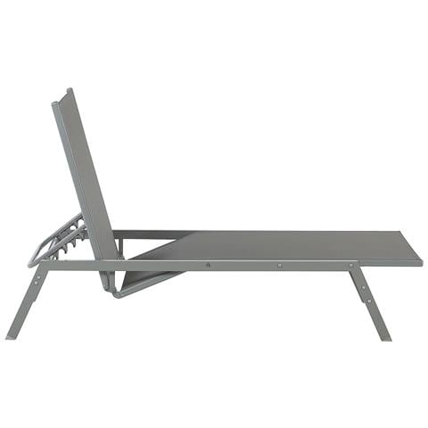 Lettino Da Giardino Grigio In Acciaio Vernazza - Foto 2