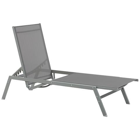 Lettino Da Giardino Grigio In Acciaio Vernazza - Foto 7