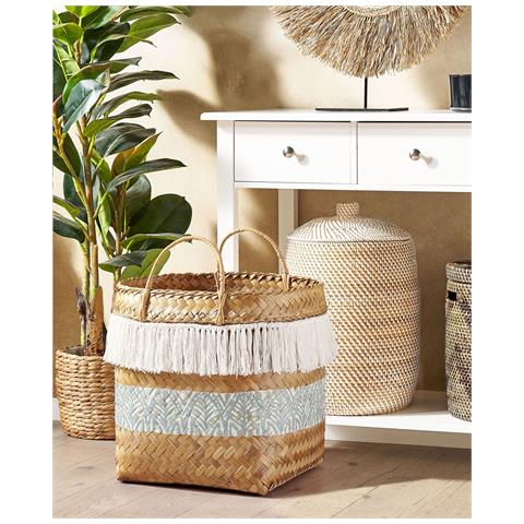 Cestino Mesuji Legno Di Bambù Naturale - Foto 7