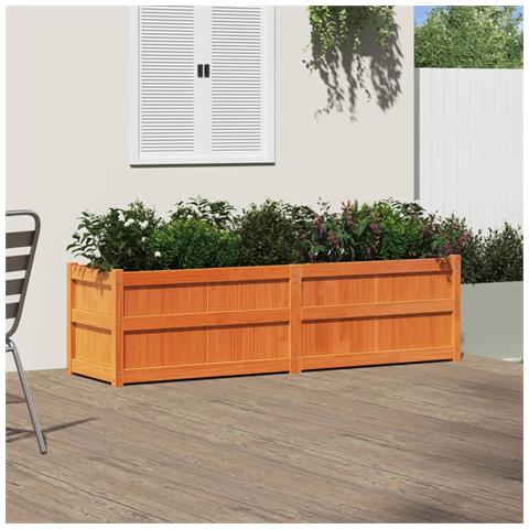 Fioriera Giardino Marrone Cera 180x50x50 Cm Legno Massello Pino - Foto 3