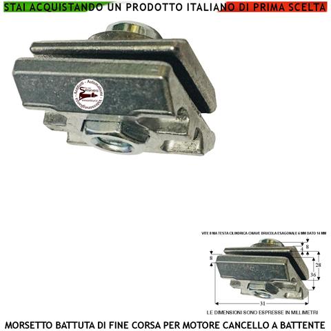 Blocco Di Fine Corsa Meccanico Montato Sul Motore Per Cancello A Battente Morsetto Inserito Nella Guida Dello Stelo An - Foto 1