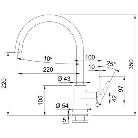 Miscelatore Monocomando Lina 115.0626.024 con Canna Girevole Colore Bianco - Foto 3