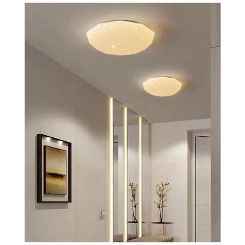Plafoniera Led Luce Calda Lampadario Da Soffitto Effetto Brillantini 36 W C0236c - Foto 1