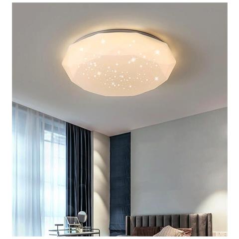Plafoniera Led Luce Calda Lampadario Da Soffitto Effetto Brillantini 36 W C0236c - Foto 2