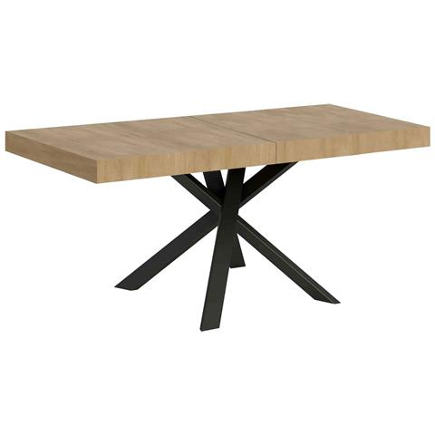 Tavolo Allungabile 90x90/194 Cm Clerk Premium Piano Quercia Natura - Gambe Antracite - Foto 1