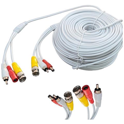 Cavo Prolunga Per Telecamera Video Sorveglianza 50 Metri Bnc Alimentazione Rca - Foto 1