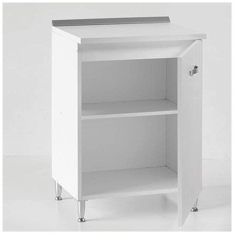 Mobile Mobiletto Base Per Cucina Componibile Colore Bianco Frassino (60x50x85) - Foto 2