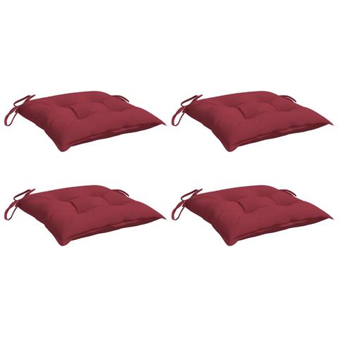 Cuscini Per Sedia 4 Pz Rosso Vino 40x40x7 Cm In Tessuto Oxford - Foto 3