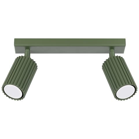 Lampada Da Soffitto Karbon 2 Verde Oliva Sl. 1618 - Minimalista Lampada Da Soffitto Verde Oliva 16.5x30x6.5 Cm - Foto 1