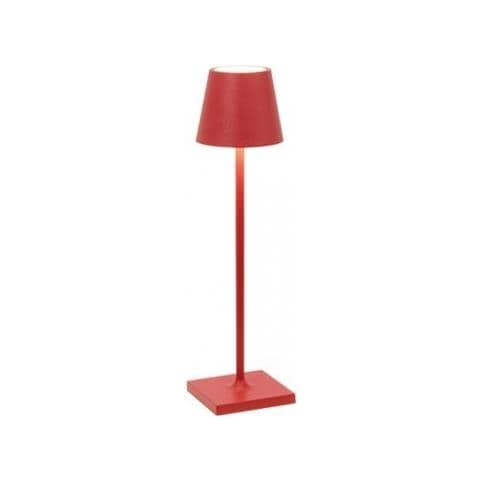 Lampada A Led Da Tavolo Poldina Pro Micro Rosso Ricaricabile E Dimmerabile Con Batteria Fino A 12 Ore - Foto 1