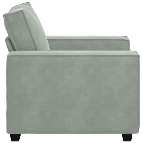 Divano Sedia Grigio Chiaro 60 cm Velluto - Foto 2