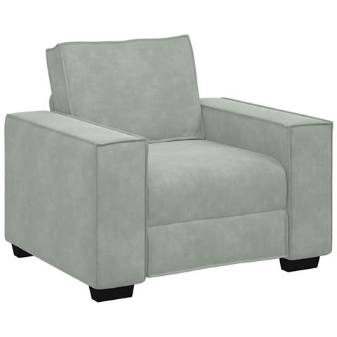 Divano Sedia Grigio Chiaro 60 cm Velluto - Foto 1