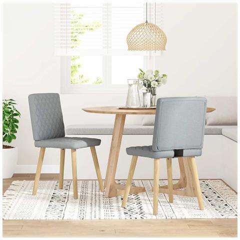 Sedie Da Pranzo 2 Pz Grigio Chiaro In Tessuto - Foto 1