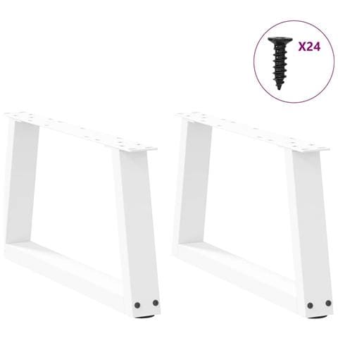 Gambe Per Tavolo Pranzo A V 2 Pz Bianco 70x(30-31,3)cm Acciaio - Foto 3