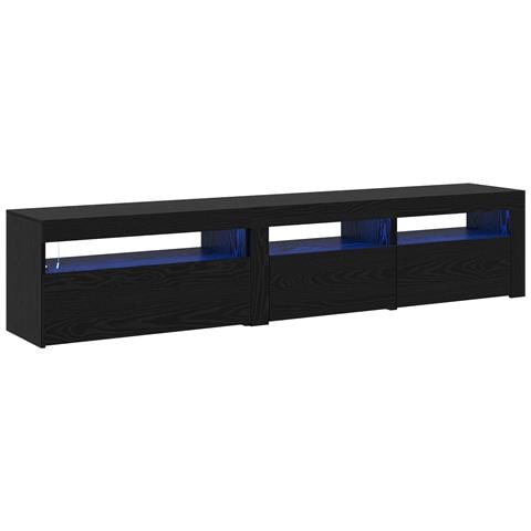 Mobiletti TV 2 pcs con luci LED in rovere nero e legno ingegnerizzato,  Supporto TV con luci LED - Rovere nero - 75x35x40 cm - Fatto in legno ingegnerizzato - Foto 1