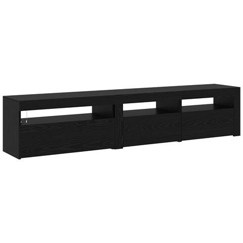 Mobiletti TV 2 pcs con luci LED in rovere nero e legno ingegnerizzato,  Supporto TV con luci LED - Rovere nero - 75x35x40 cm - Fatto in legno ingegnerizzato - Foto 9