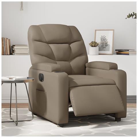 Poltrona Reclinabile Elettrica Cappuccino in Similpelle - Foto 2