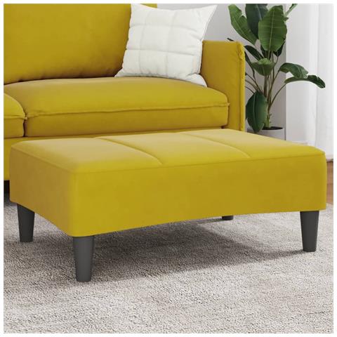 Poggiapiedi Giallo 77x55x31 cm in Velluto - Foto 2