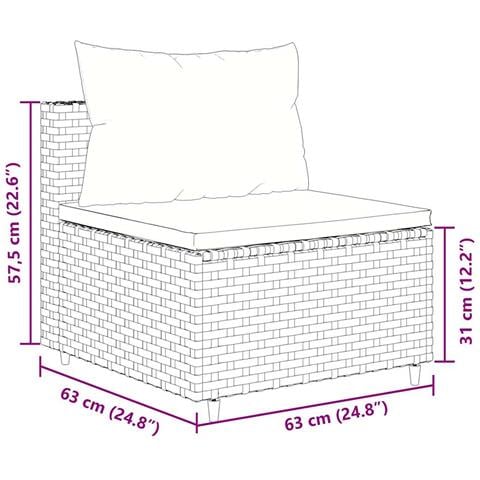 Set Divani da Giardino 5 pz con Cuscini in Polyrattan Grigio - Foto 9