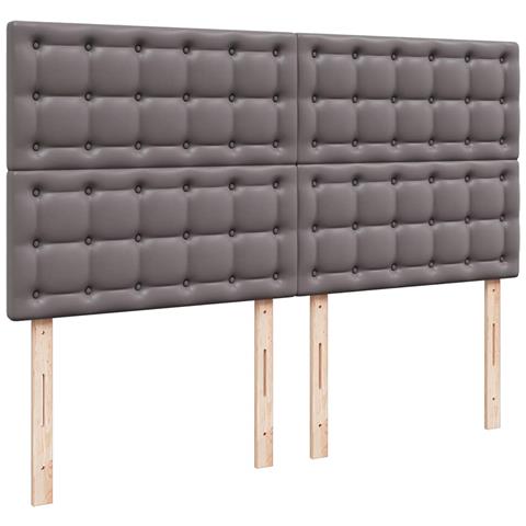 Struttura Letto Pouf con Materasso Grigio 160x200 cm Similpelle - Foto 9