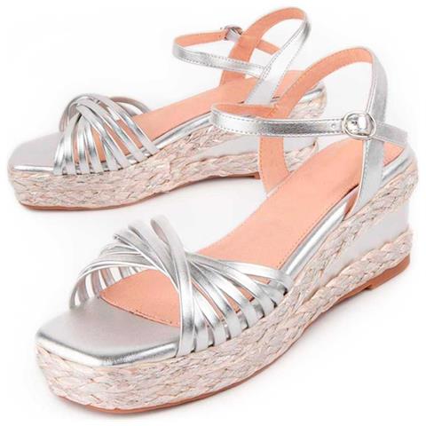 Montevita Sandalo Con Zeppa Esparto Salia4 Argento . - Foto 1