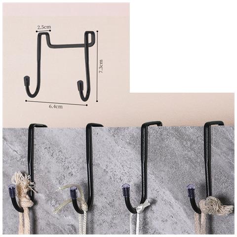 Ganci A S Doppi Argento - 2.5cm, Set Da 2: Organizzazione Versatile Per La Tua Casa Black - Foto 3