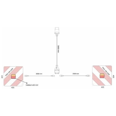 Kit Pannelli 423x423mm Con Fanali Led 12v Per Segnalazione Su Strada - Foto 4