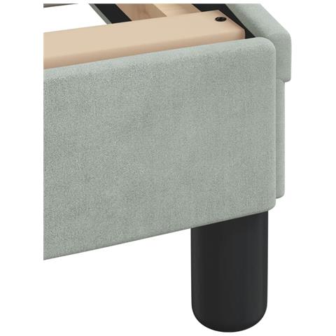 Giroletto senza Materasso Grigio Chiaro 90x190 cm Velluto - Foto 9