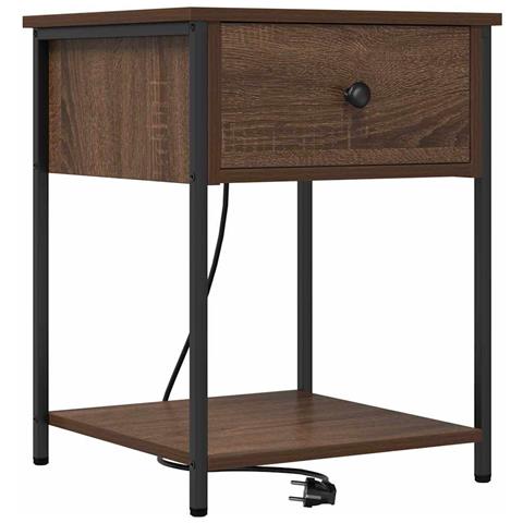 Armadio da Notte con cassetto Rovere marrone 42 x 41 x 56 cm - Foto 1