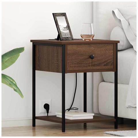 Armadio da Notte con cassetto Rovere marrone 42 x 41 x 56 cm - Foto 2