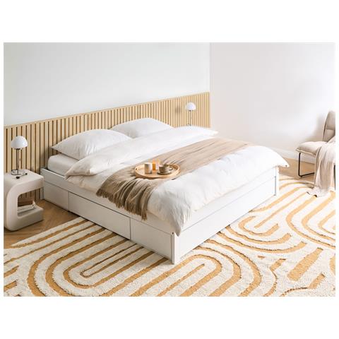 Letto Con Cassetti Contenitore Senza Testata Legno Giat 180 X 200 Cm Bianco - Foto 1