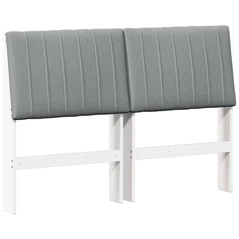 Testiera imbottita Grigio chiaro 135 cm Pino massello - Foto 1