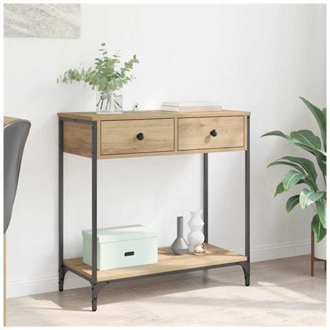 Tavolo consolle Rovere artigianale 75 x 34,5 x 75 cm - Foto 2