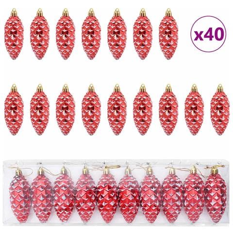 Palla di pino di Natale 40 pcs Rosso Plastica - Foto 1