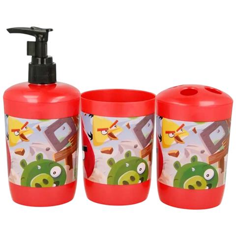 Set Di Accessori Da Bagno A 3 Pezzi, Dispenser Di Sapone E Bicchiere, Rosso - Foto 1