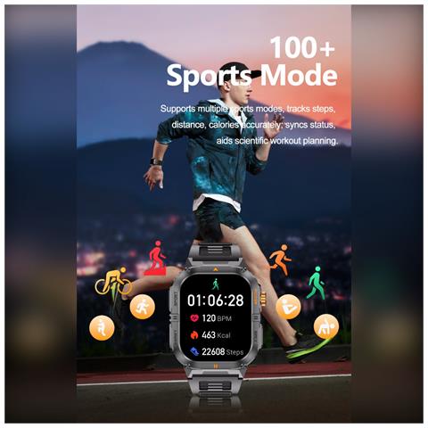 Smartwatch Multifunzione Con Monitoraggio Della Salute E Chiamate Bluetooth White+black - Foto 6