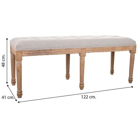 Panca In Legno Grigia 122x41x48 Cm - Foto 7