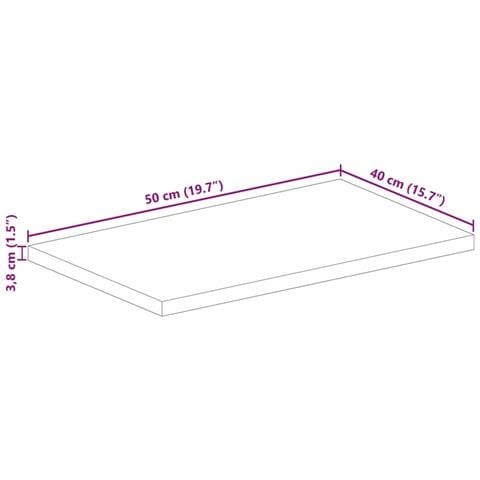 Piano per Tavolo 50x40x3,8 cm Rettangolare Legno Mango Grezzo - Foto 9