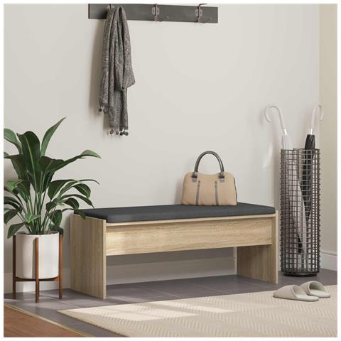 Panca per ingresso con cuscino Rovere Sonoma 103 x 38 x 40 cm - Foto 2