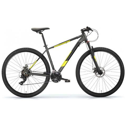 Bici In Alluminio Da Uomo Misura 29 Mountain Bike Kayman Mtb Ltwoo 9v Forcella Ammortizzata Freni A Disco Meccanici - 47 Titanio Giallo Fluo Opaco - Foto 1