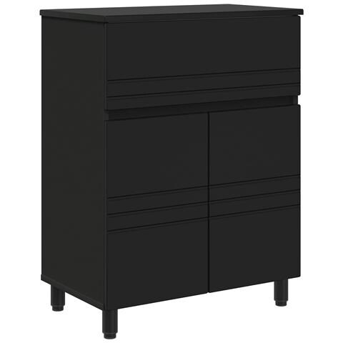 Mobiletto da bagno Nero 60 x 35 x 80 cm Legno ingegnerizzato - Foto 1