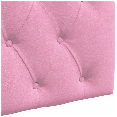Testiera sospesa Con luce LED Rosa Tessuto - Foto 9