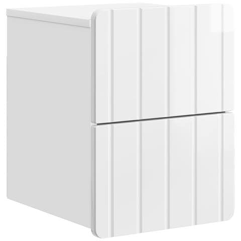 Mobiletto da notte a muro Bianco Lucido 33 x 34,5 x 43 cm - Foto 1