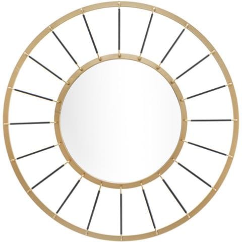 Specchio Da Parete Glam Dark In Ferro Oro E Nero - Foto 1
