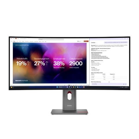 Monitor 39,7" LCD IPS Black ThinkVision P40WD-40 Curvo 5120 x 2160 Pixel 5K2K WUHD Tempo di Risposta 6 ms Frequenza di Aggiornamento 120 Hz - Foto 1