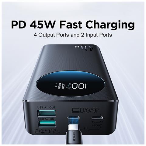 Power Bank - Nero, 20000 mAh, 45W - Foto 2