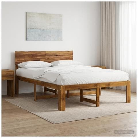Letto matrimoniale con testiera ROSTOCK Naturale 137 x 190 cm - Foto 2